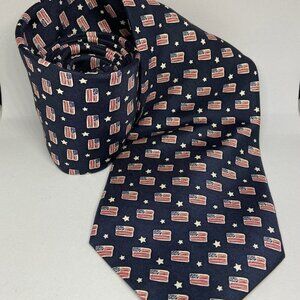 Vineyard Vines Men's Navy USA Flag Silk Neck Tie - NWT